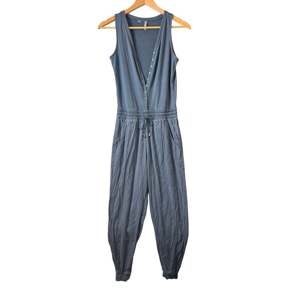 Travis Mathew Upper East Side Button Romper Jumpsuit Blue Women's XS